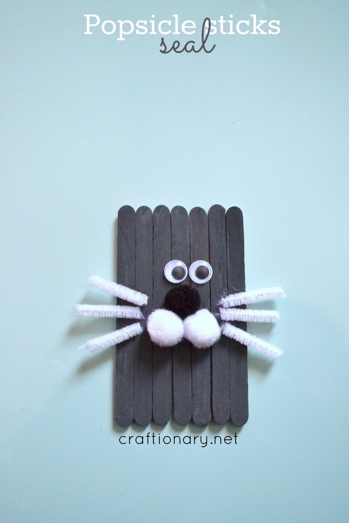 Popsicle sticks seal craft