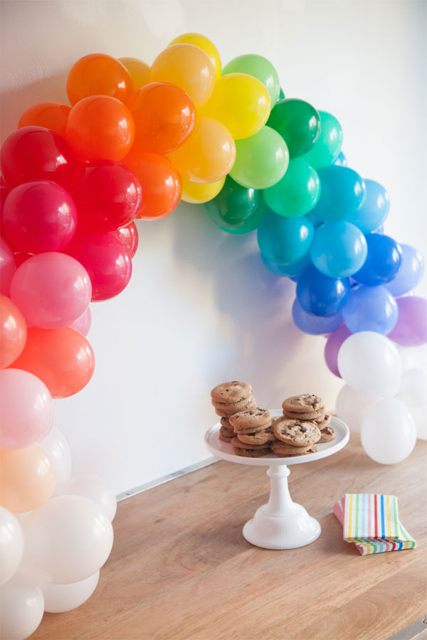 rainbow balloons arch