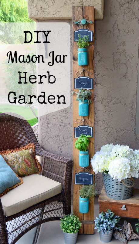 DIY mason jar herb garden