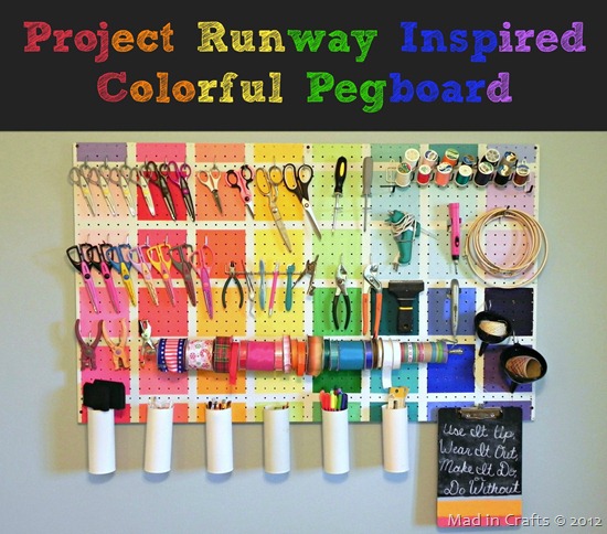rainbow pegboard project runway