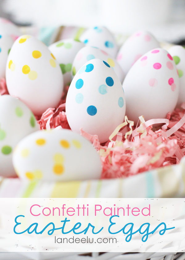 confetti painted eggs