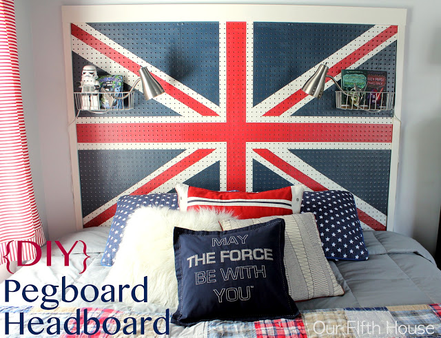 DIY pegboard Headboard 