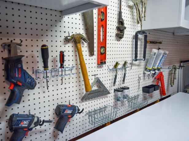 pegboard gerage storage DIY