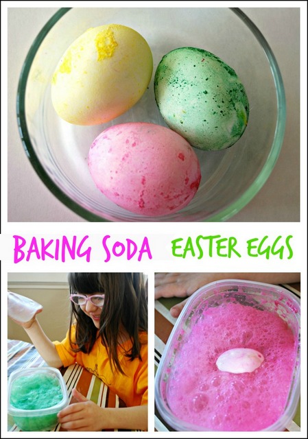 Baking soda easter eggs