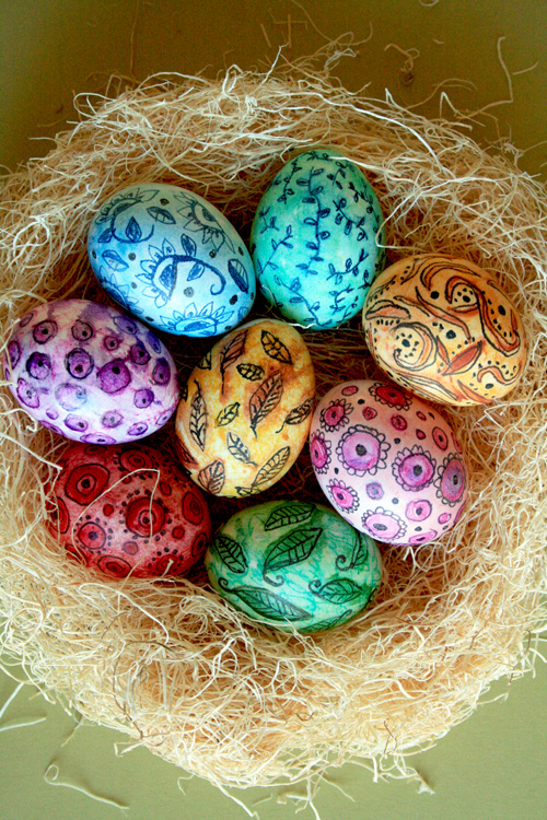 water color easter eggs