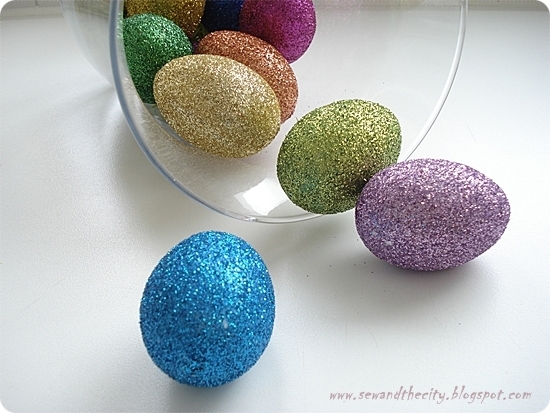 glitter easter eggs