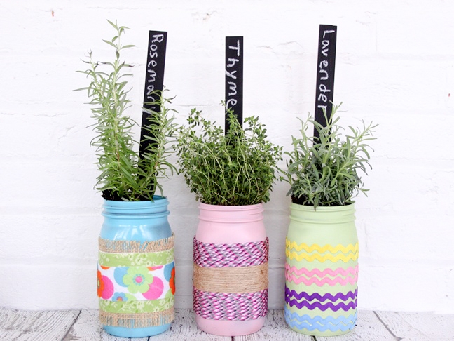 herb garden diy mason jar planters