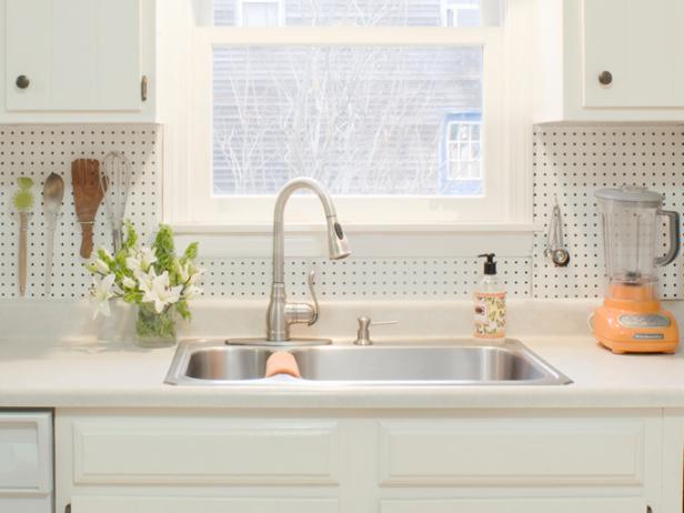 kitchen wall pegboard DIY