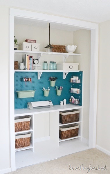 office and crafts closet pegboard