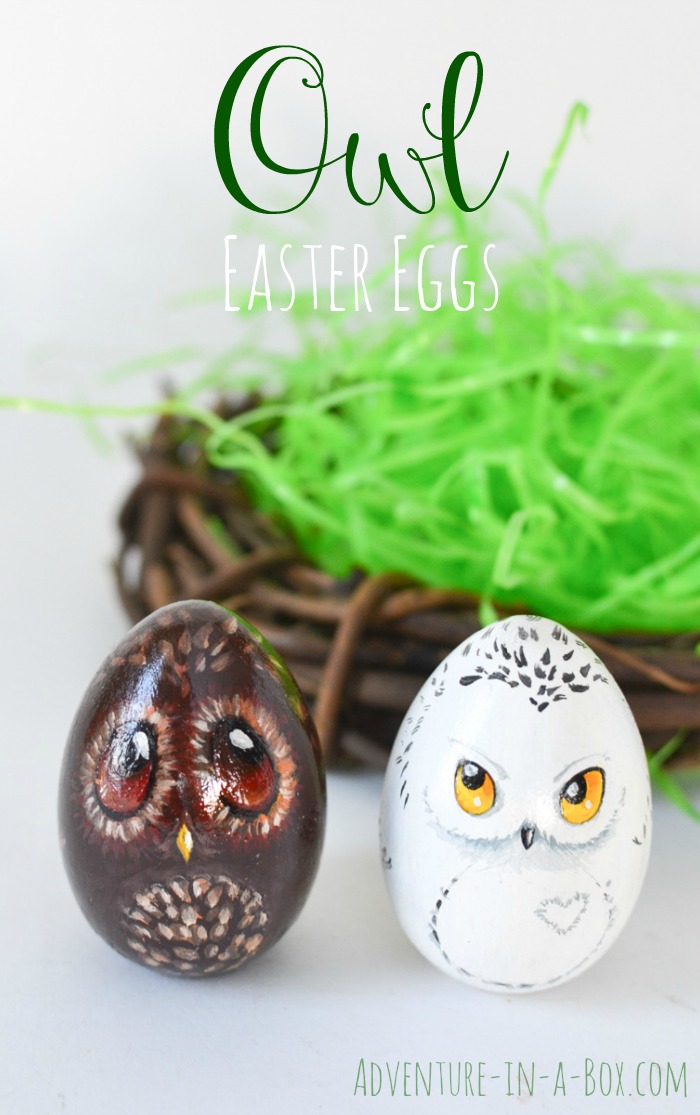 owl painted easter eggs