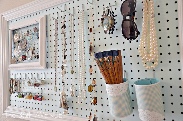 Peg board organizer DIY