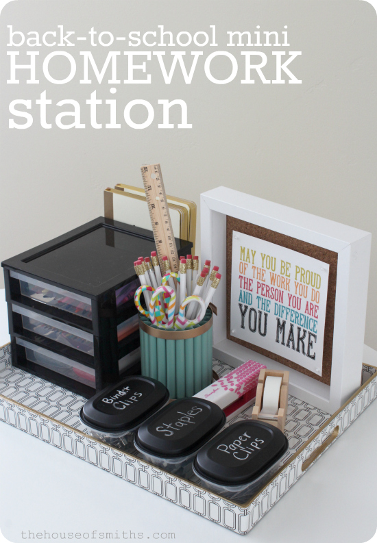 back to school homework station