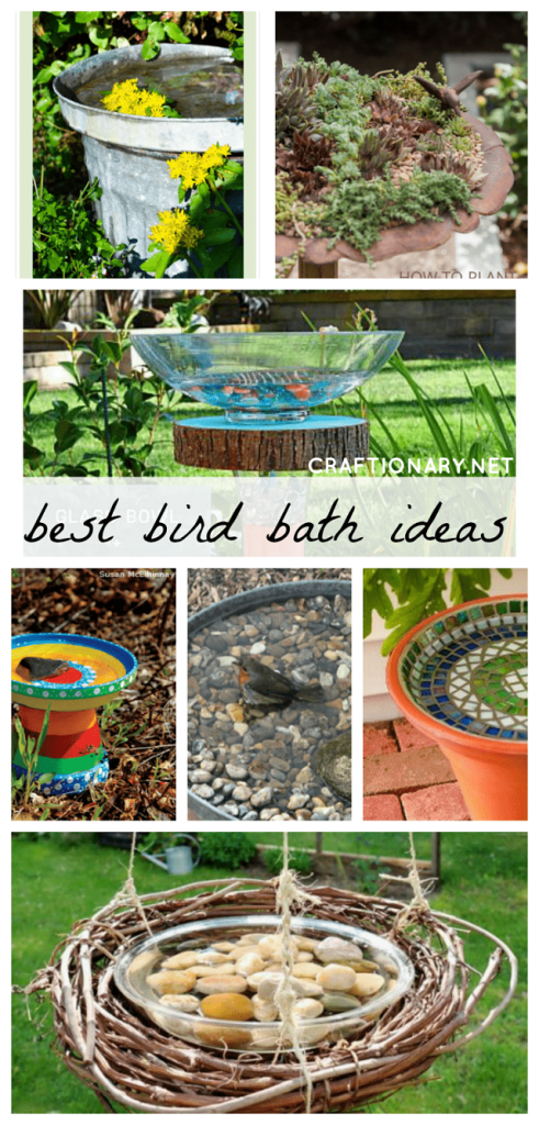 DIY bird baths homemade make handmade