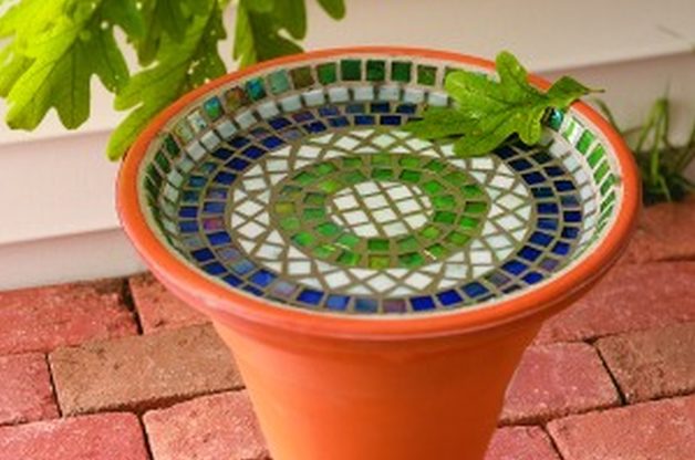 mosaic bird bath