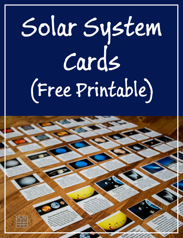 Solar System Cards Free Printable