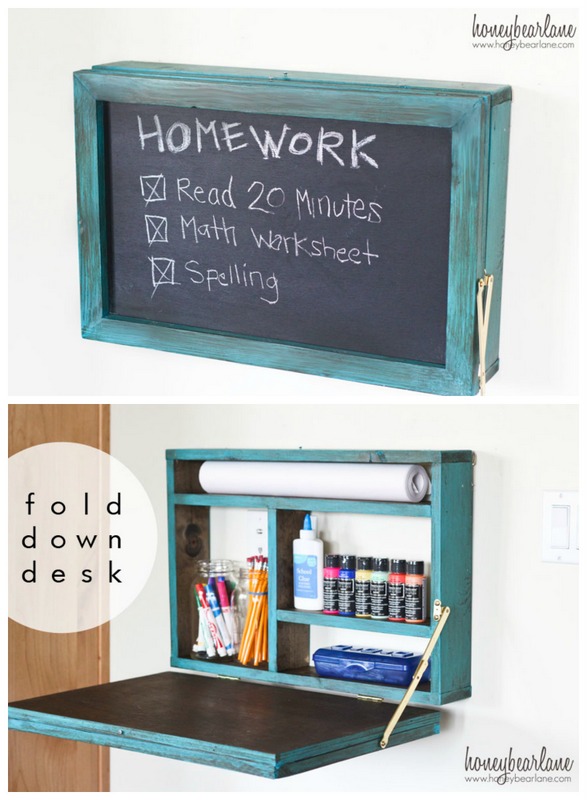 Fold down homework desk