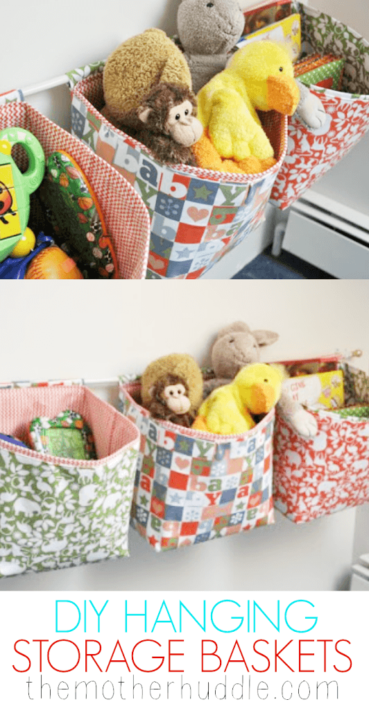 DIY hanging storage baskets