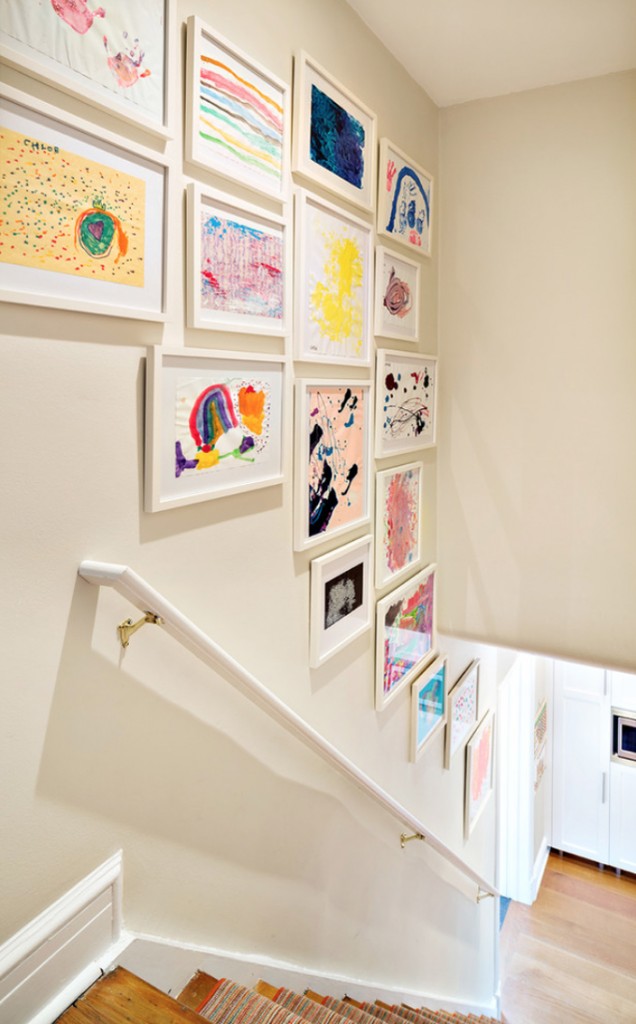 art display ideas on the stairway