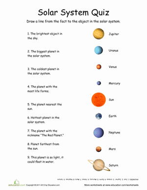 solar system quiz earth science