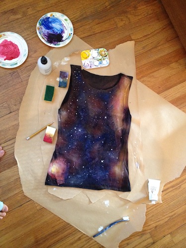Create your own galaxy print shirt