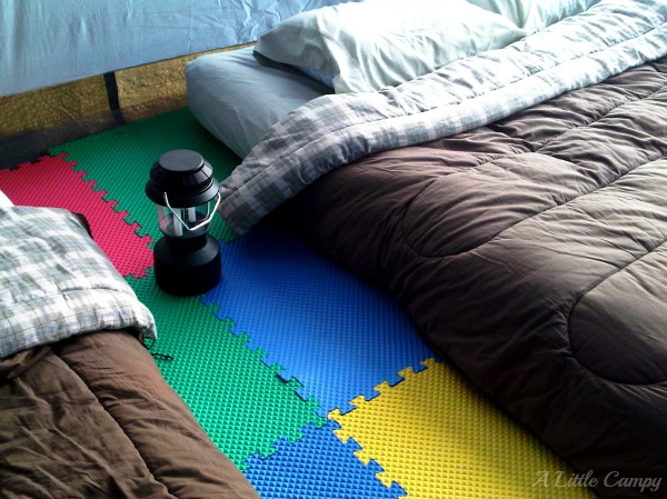 camping tents floor with foam