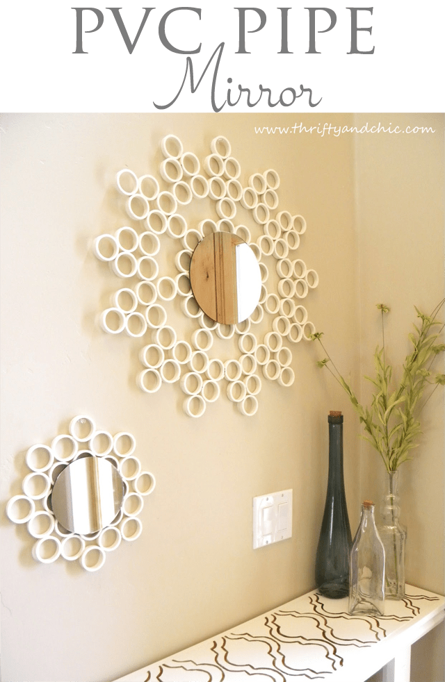 pvc pipe decorated mirror