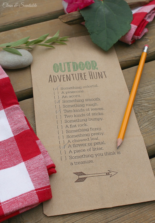 Outdoor scavenger hunt printable