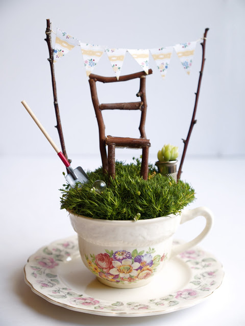 tea cup fairy garden
