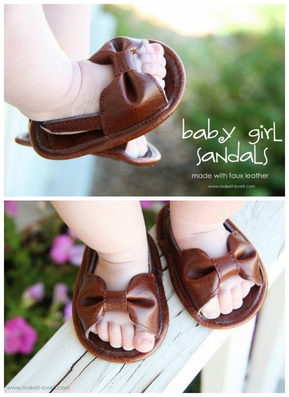 baby girl sandals made with faux leather