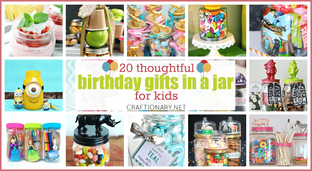 Birthday gifts in a jar