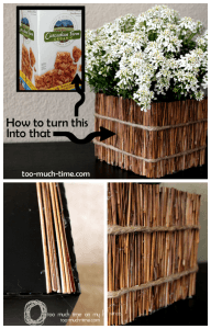 Cardboard box farmhouse planter