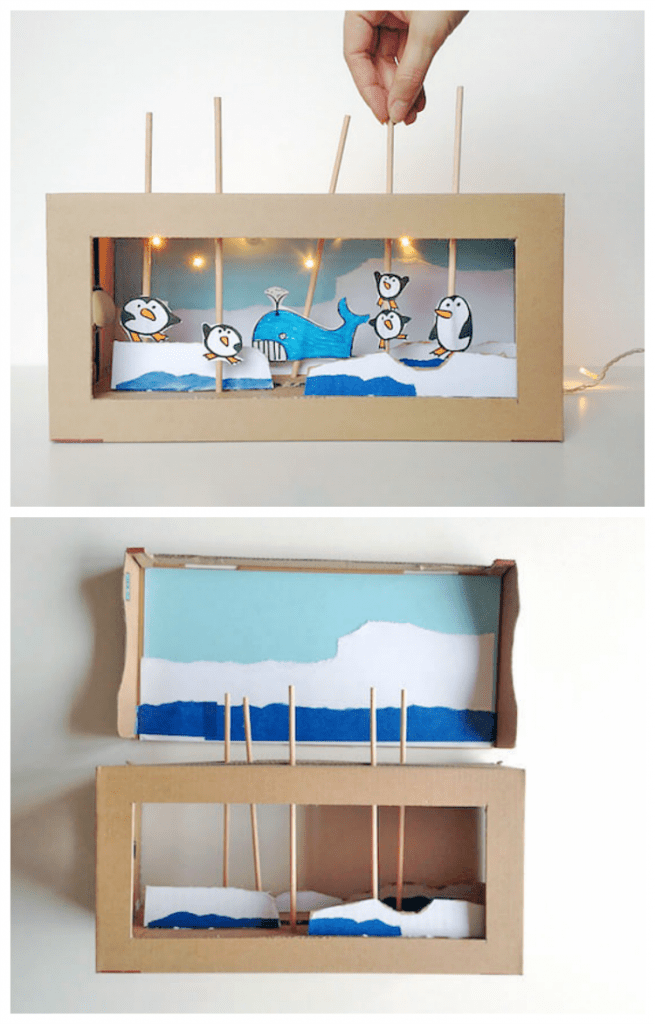 DIY-cardboard-box-puppet-show