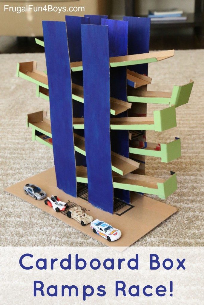 Cardboard-box-ramps-race-for-cars