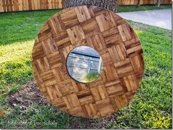 decorative mirror with wood shims