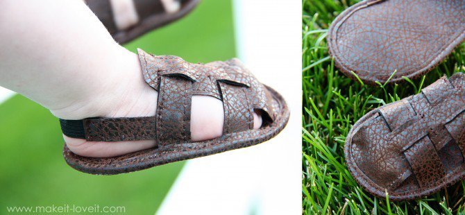 DIY leather baby boy sandals