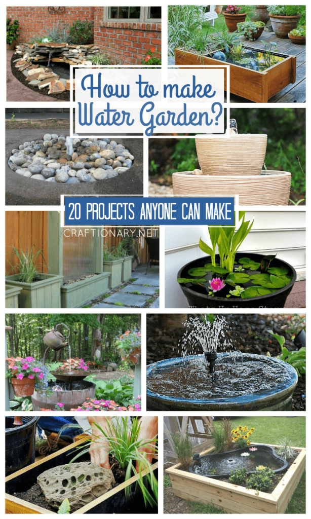 DIY water gardens make water fountains at home using material from lowes, home depot, amazon or walmart