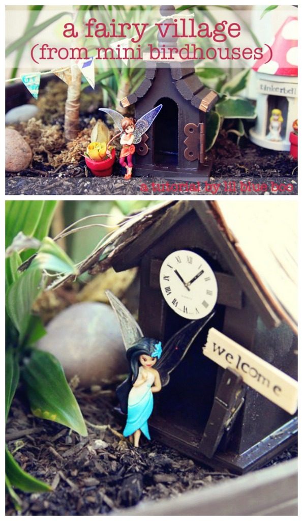 Fairy-garden-from-birdhouses