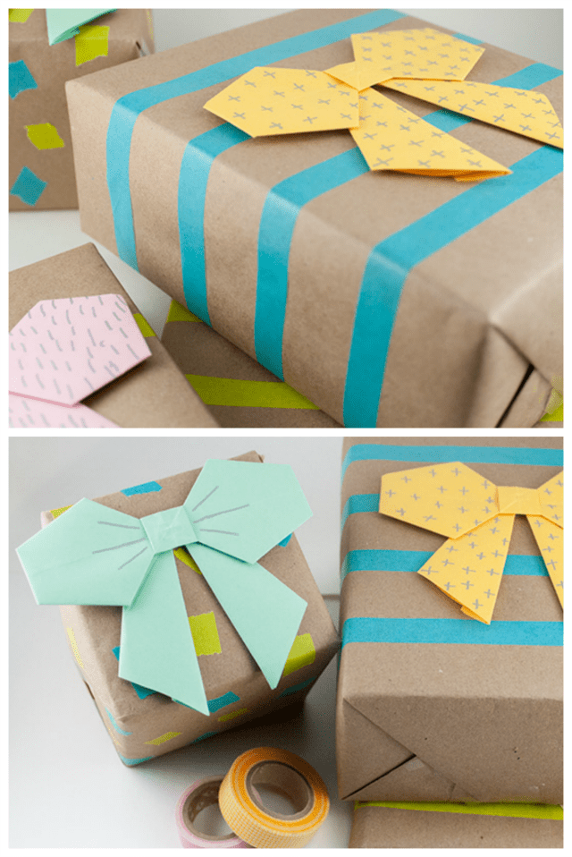 Origami paper bow