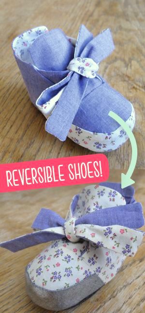 Reversible fabric baby footwear