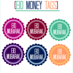 Vibrant Eid money tags free printable