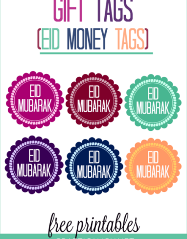 Vibrant Eid Money Tags Free Printable – Cute Kids Eidi Envelopes