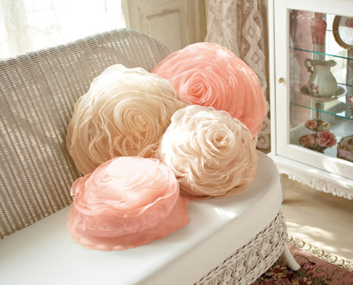 tulle rose pillow