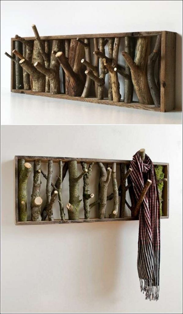 diy-Wooden-log-coat-rack