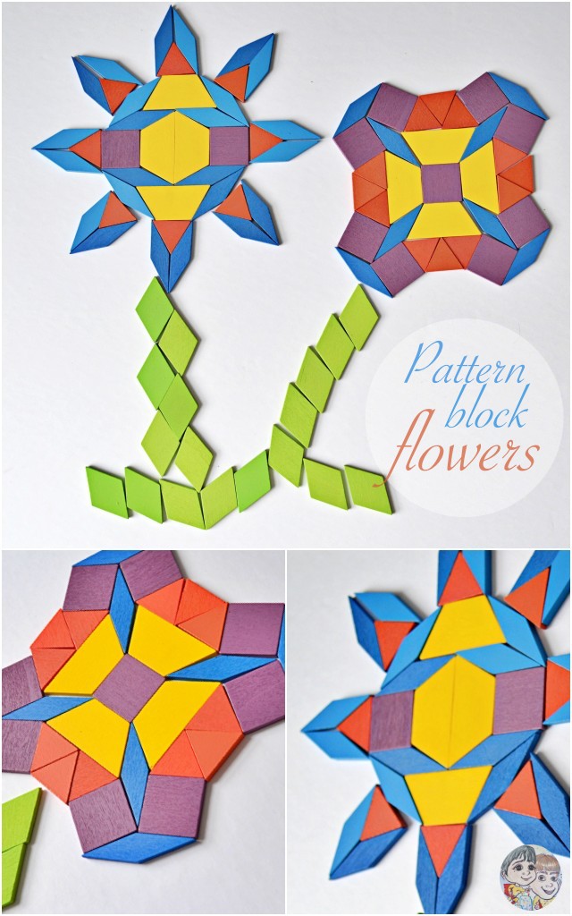 Flower patterns using pattern blocks