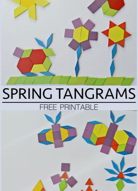 Spring tangrams for kids – wooden puzzle ideas