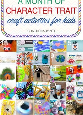 Character trait crafts activities for a month with kids