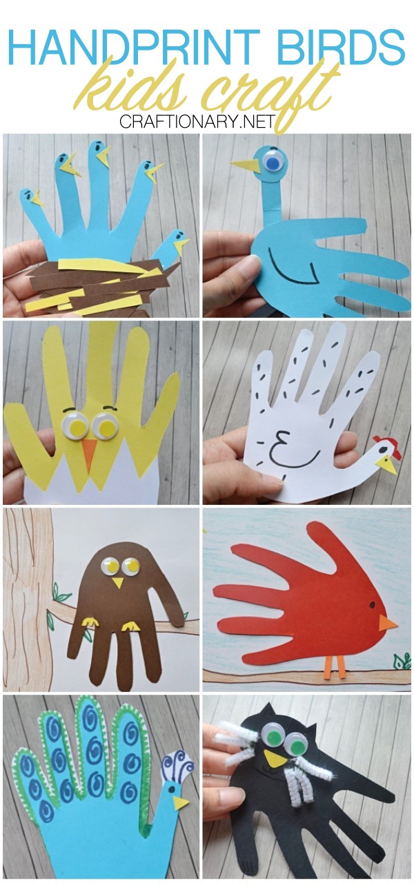 9 Paper handprint crafts for kids with video - Craftionary