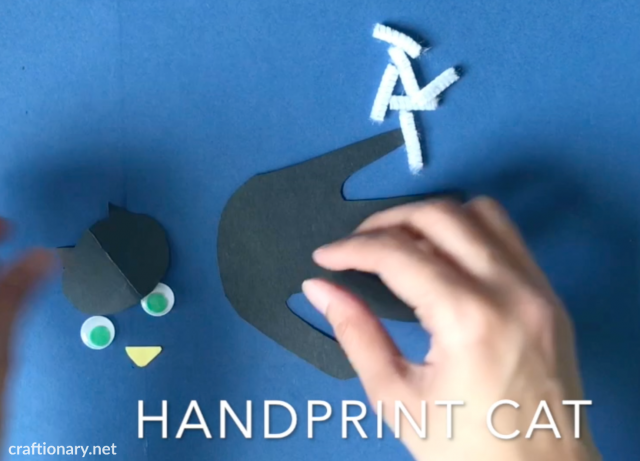 hand-print-cat-black-paper-material-supplies