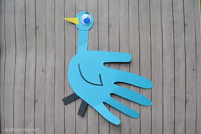 handprint-craft-bird-paper-pegion-blue