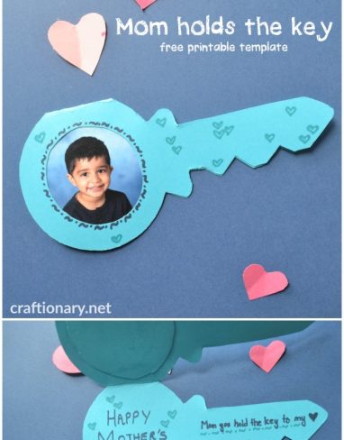 Mothers day card key printable | Mom holds my heart